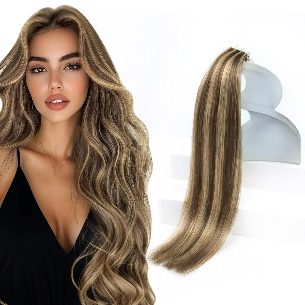 Sunny Hair tape-in extensions 20in close-up—Remy hair for a natural blend