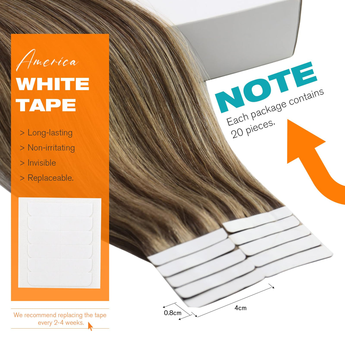 Sunny Hair color blend image shows dark brown to caramel blonde tones for versatile shade matching