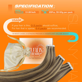Sunny Hair tape-in replacement tapes close-up—easy maintenance and extended use