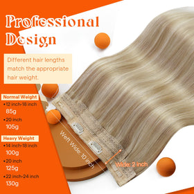 Sunny Hair golden blonde 16/22 wire extensions matching warm highlights