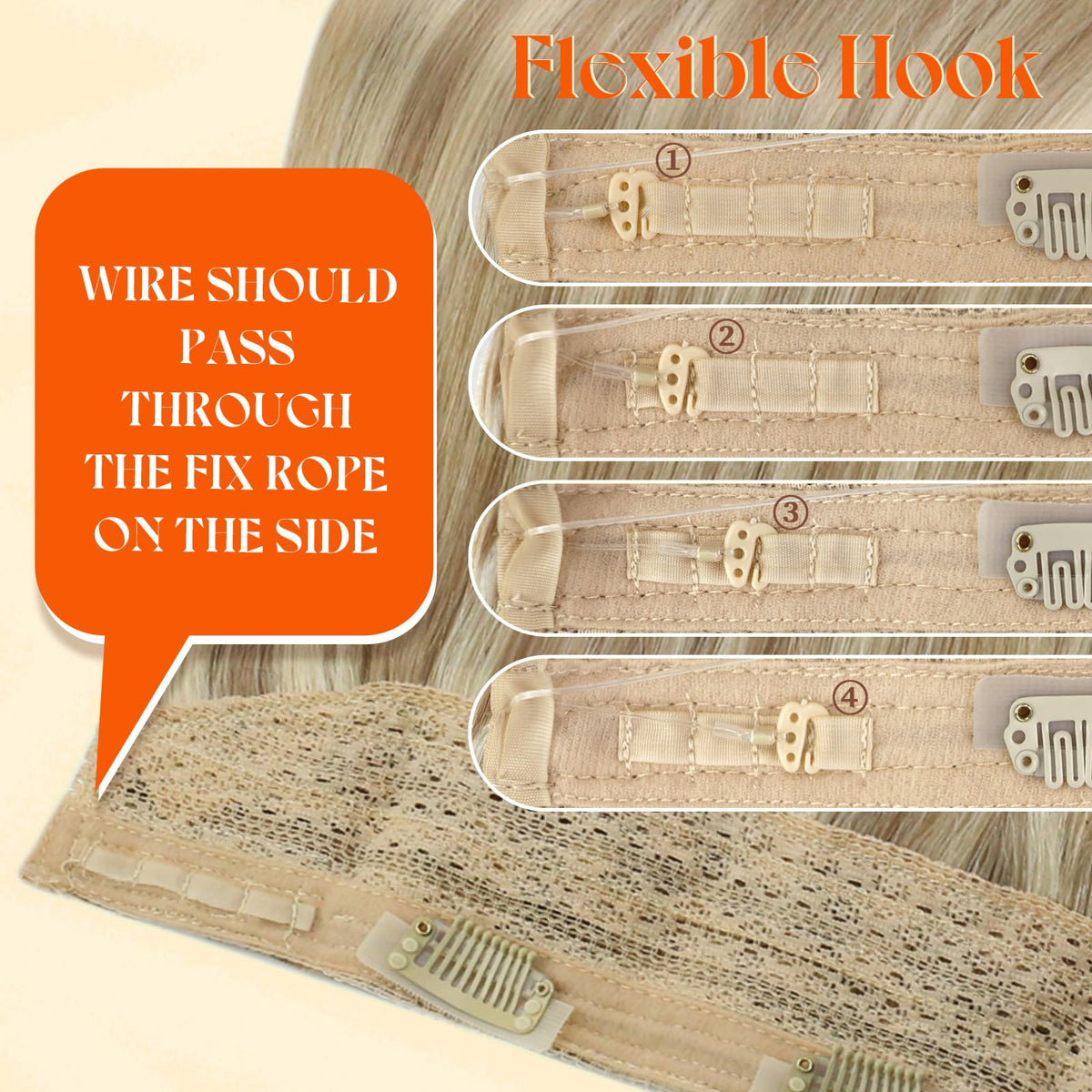 Sunny Hair invisible wire system with discreet attachment