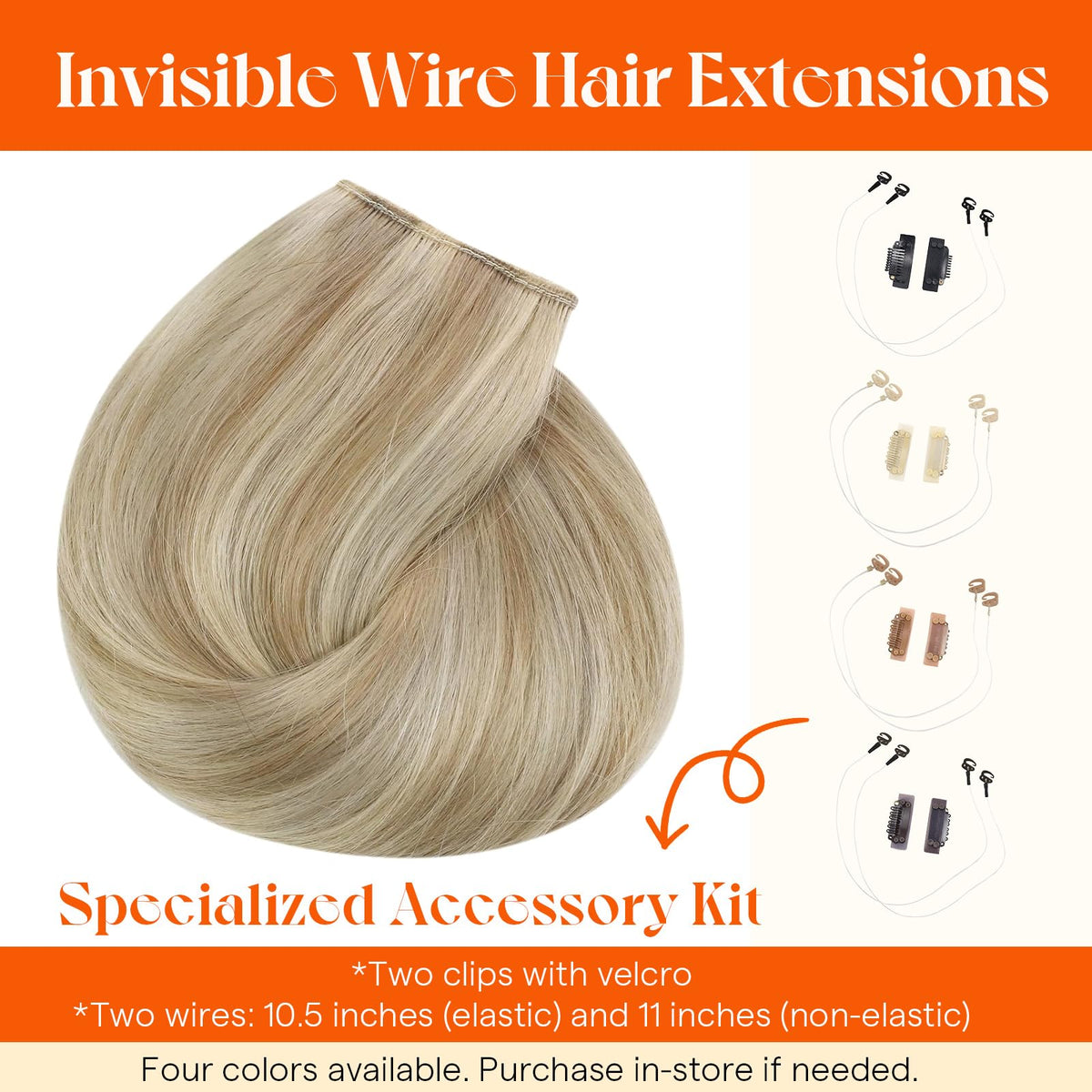 Sunny Hair non-slip clips securing wire extensions in place