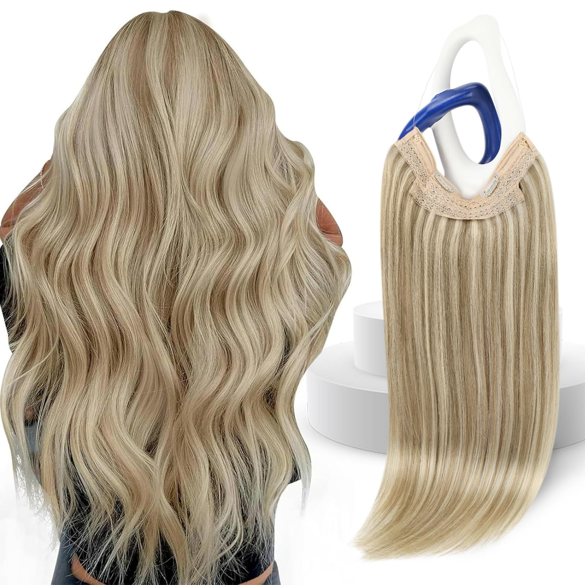Sunny Hair real hair wire extensions 20 inch blended with natural hair for daily fullness