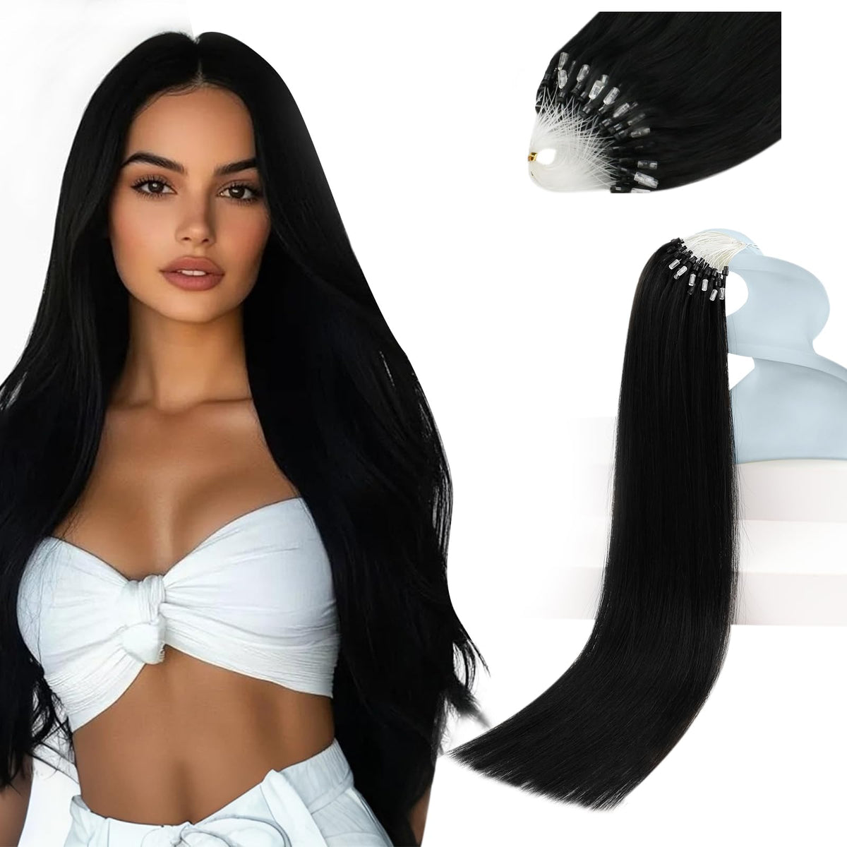 Sunny Hair 18-inch microlink extensions pack for quick length and volume.