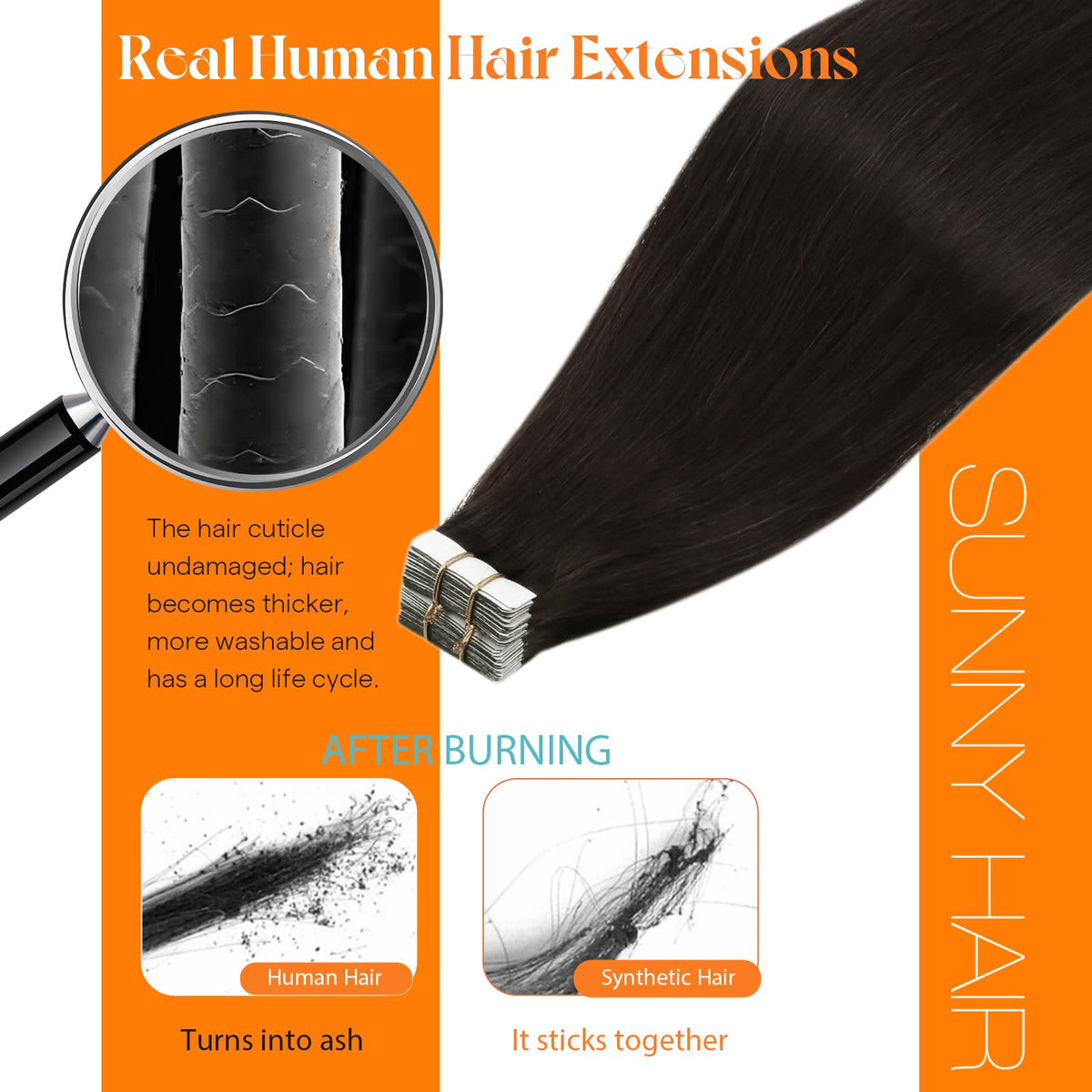Sunny Hair extensions suit different hair textures for easy blending.