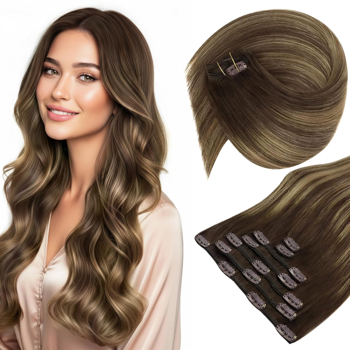 Sunny Hair real human hair clip-in extensions for instant length and natural blend
