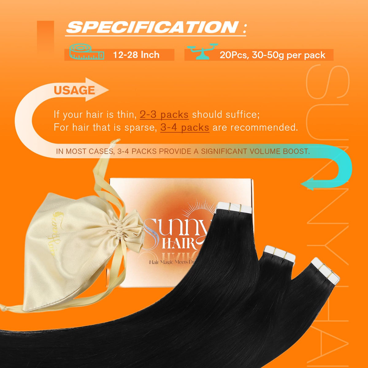 Sunny Hair discreet wear wefts blending with natural hair