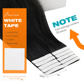 Sunny Hair flat adhesive tapes close-up showing discreet bond