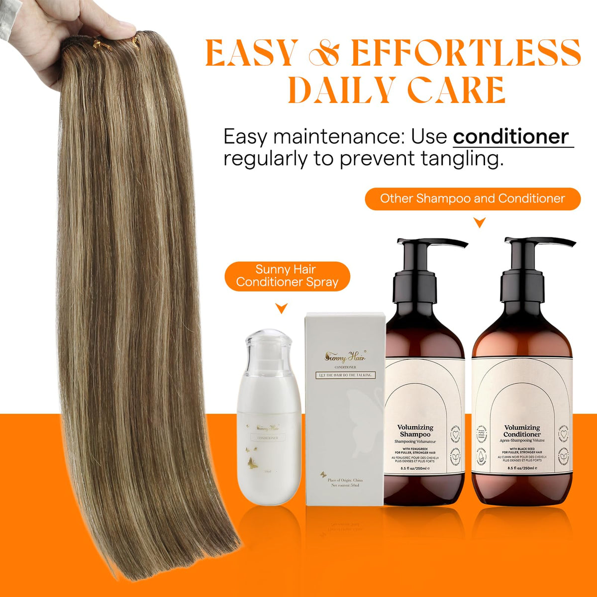Sunny Hair gentle on natural hair with no glue or excessive tension.