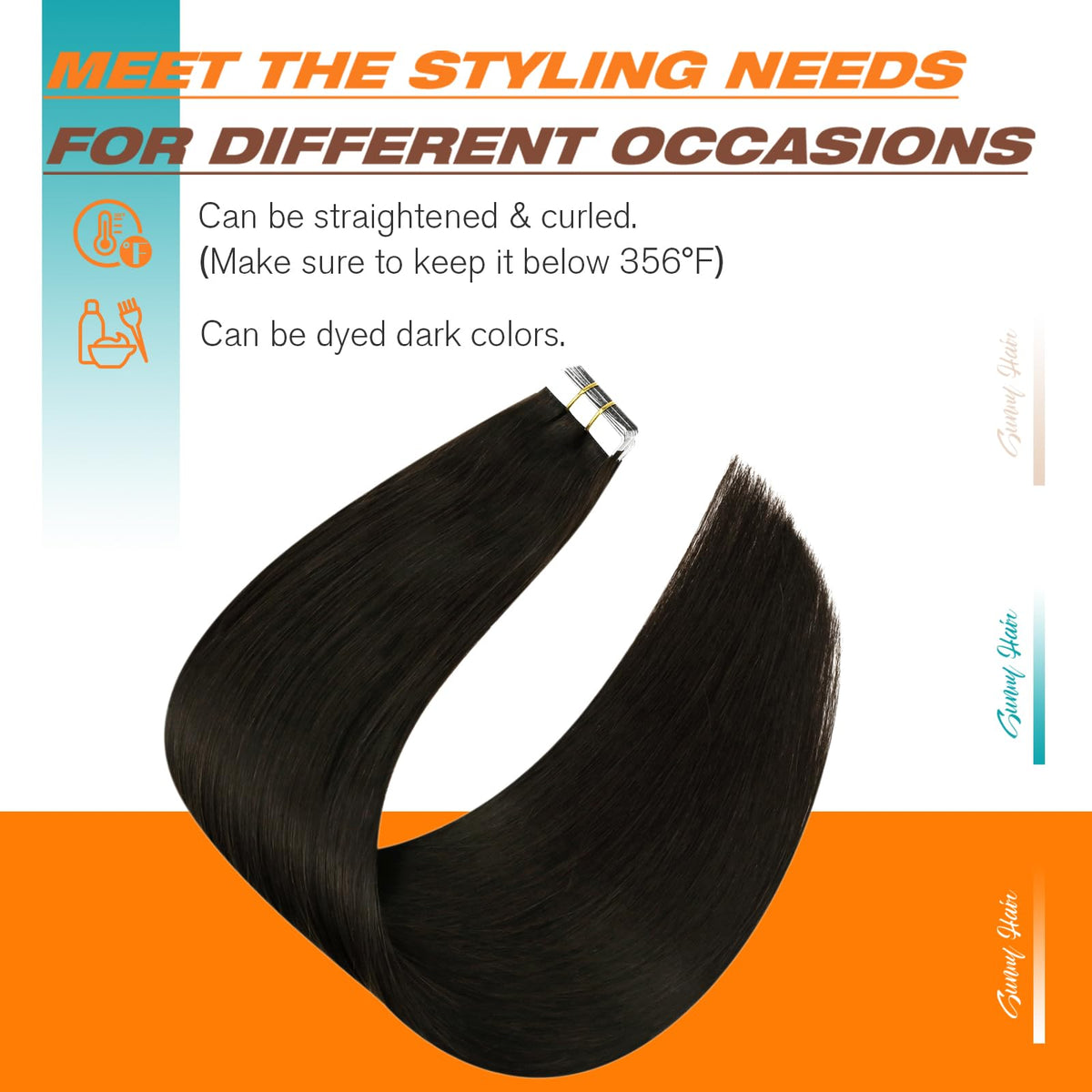 Sunny Hair extensions offer secure hold with gentle heat activation for reliable daily wear.