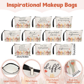 Sunnymove canvas makeup bag with inspirational quotes, ideal for volunteers in churches or clinics.
