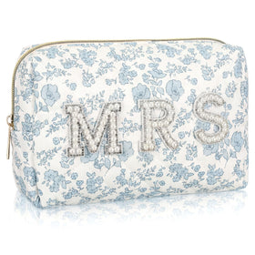 Sunnymove Mrs patch exterior on the bridal makeup bag for a refined look.