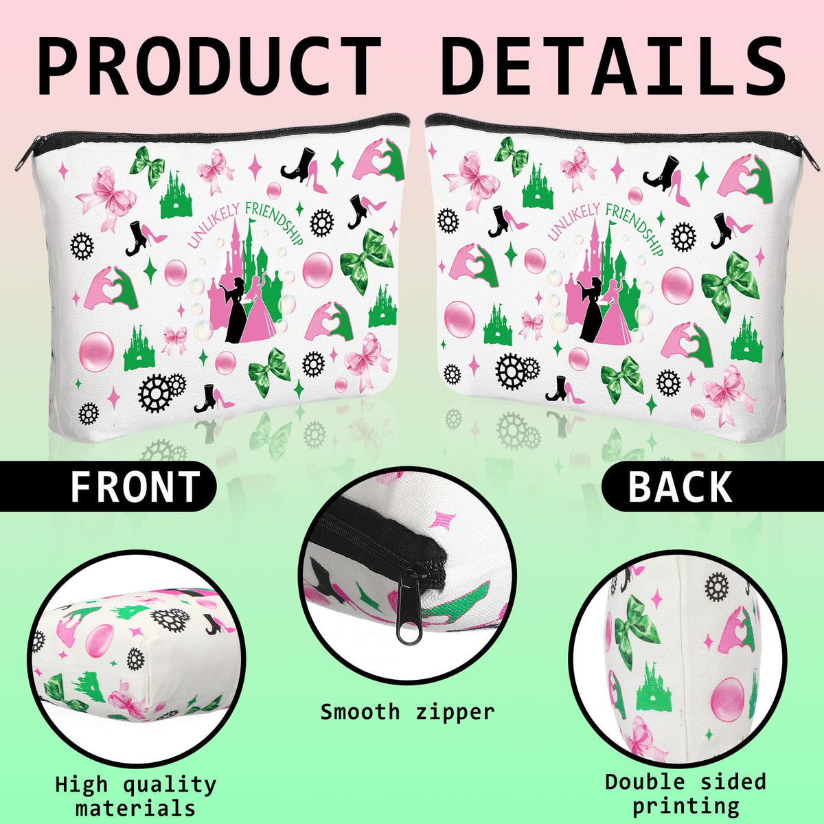 Sunnymove pink and green colorway makeup bags ideal for daily use
