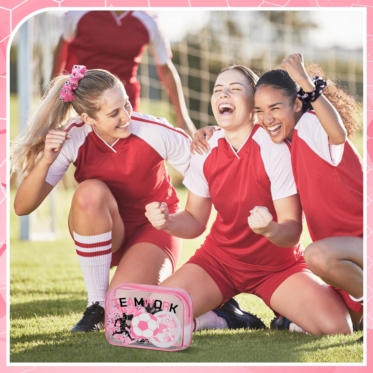 Sunnymove folding brush mirror with soccer motif ideal for coach gifts.