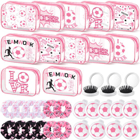 Sunnymove pink soccer makeup bag for organized travel and daily cosmetics.