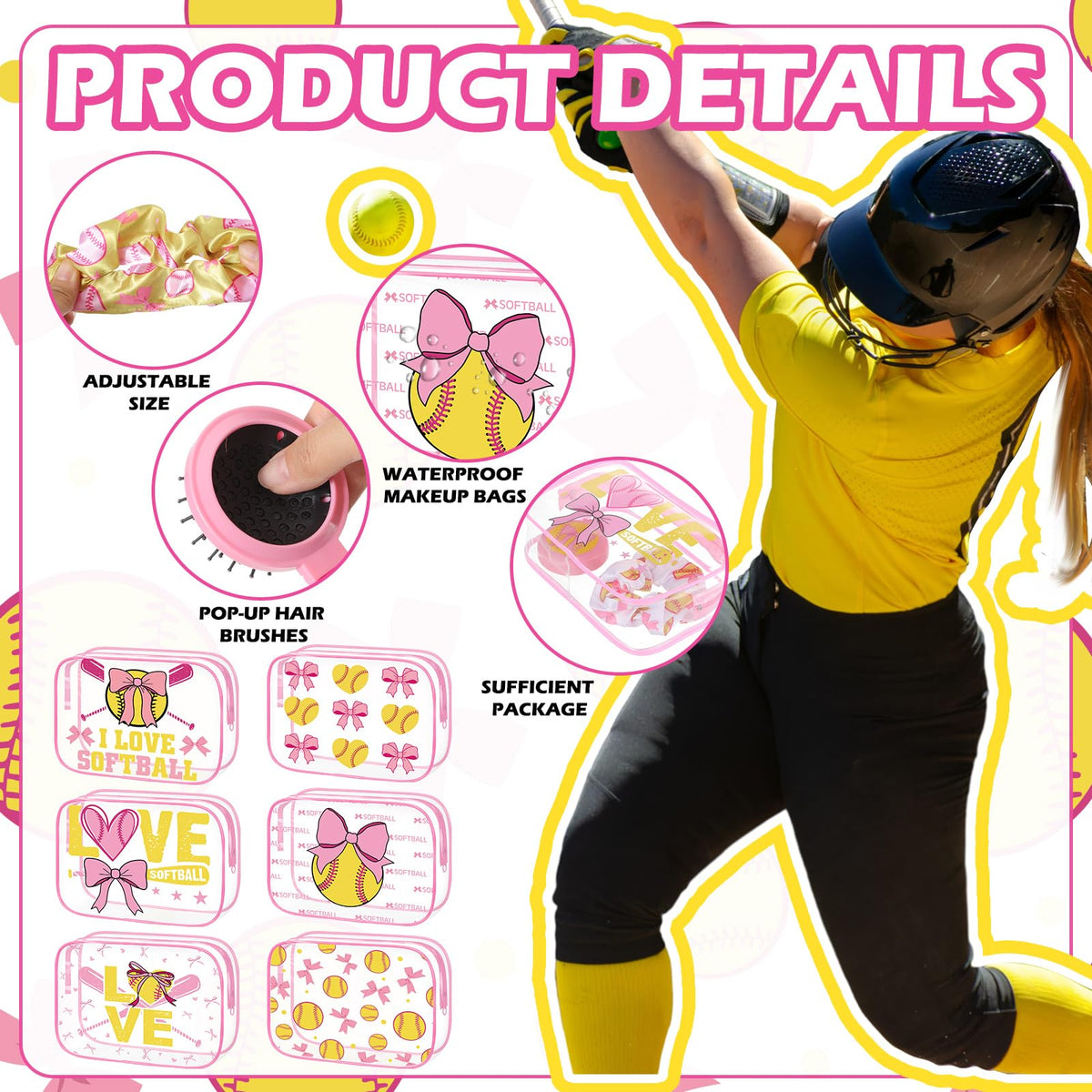 Sunnymove pink softball hair scrunchies add color during practice.