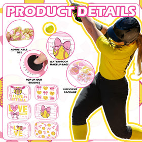 Sunnymove pink softball hair scrunchies add color during practice.
