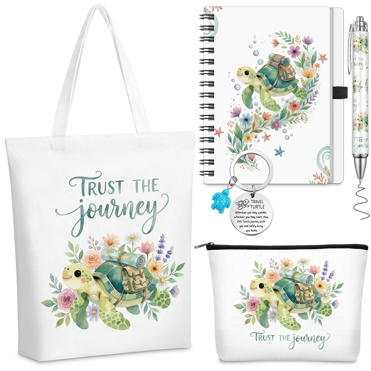 Sunnymove sea turtle canvas tote pair for everyday carry.
