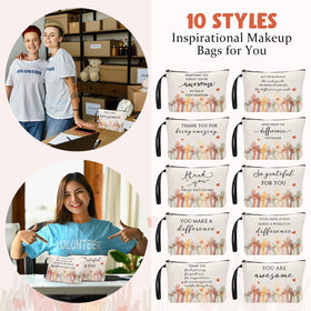 Sunnymove white-toned makeup bags with compact size, suitable for backpacks and totes.