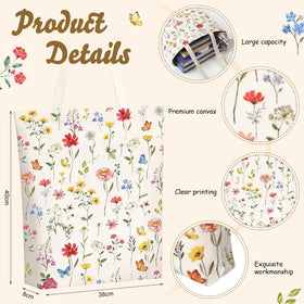 Sunnymove wildflower cosmetic bag offers washable, breathable makeup storage.