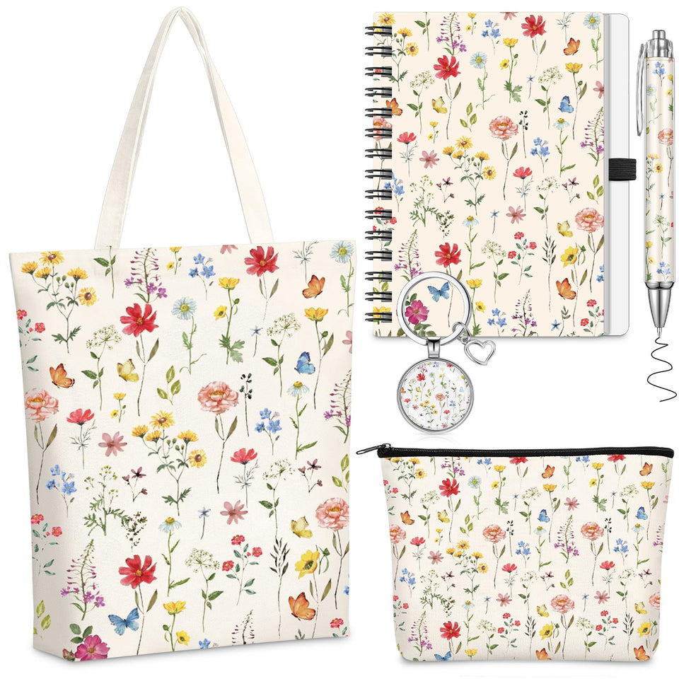 Sunnymove wildflower tote bag: durable canvas for daily use and easy care.