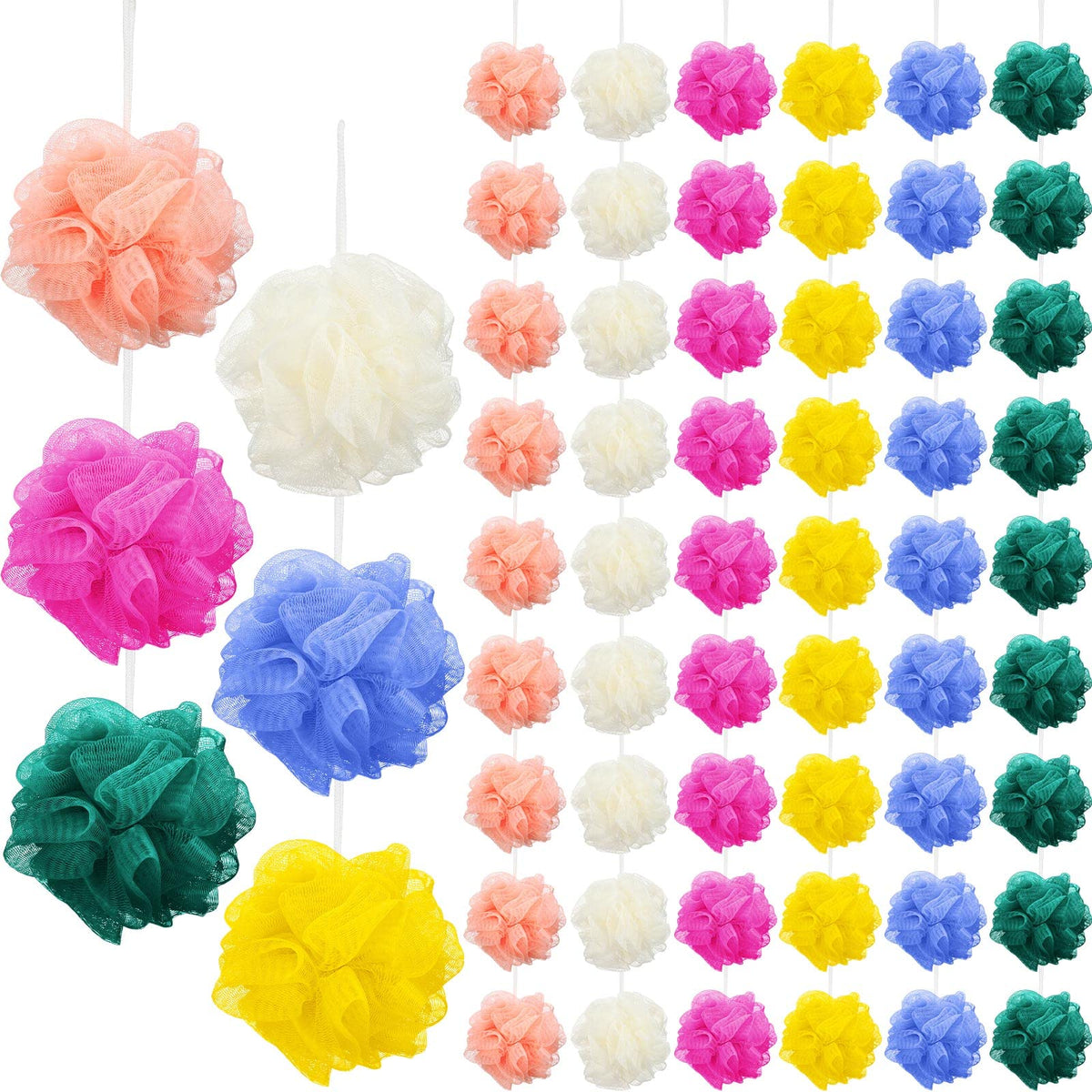 Sunnyray bath loofah set in vibrant colors for daily cleansing.