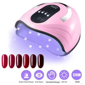 Sunrich UV Gel Nail Lamp 120W side view shows compact, portable design