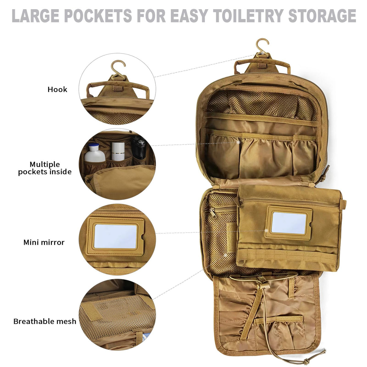 SUNRISING bag front and back zipper pockets provide secure storage