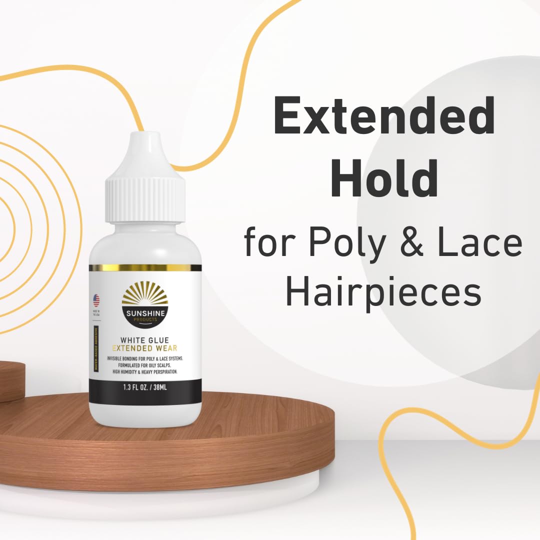 Sunshine Hair Replacement Glue waterproof formula resists water and oils during daily activities.