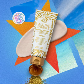 Sunshine & Glitter mineral shimmer SPF 30 keeps you glowing on sunny adventures