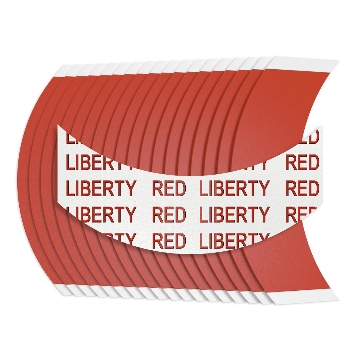 Sunshine Tape Liberty Red hairpiece front view shows CC curve contour for secure front attachment.