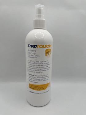 Sunshine Tape Pro Touch Adhesive Remover bottle label, citrus-based formula for residue-free removal.