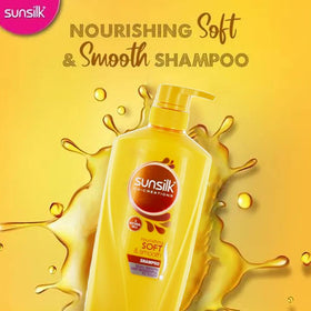 Sunsilk Nourishing Soft and Smooth bottle pour demonstrates easy application for quick hair refresh.