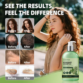 Sunspeak Rosemary Shampoo bottle back shows ingredients for scalp hydration.