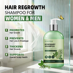 Sunspeak Rosemary Shampoo ingredients detail rosemary and mint for refreshing scalp.
