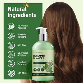 Sunspeak Rosemary Shampoo packaging highlights sulfate-free, gentle formula.