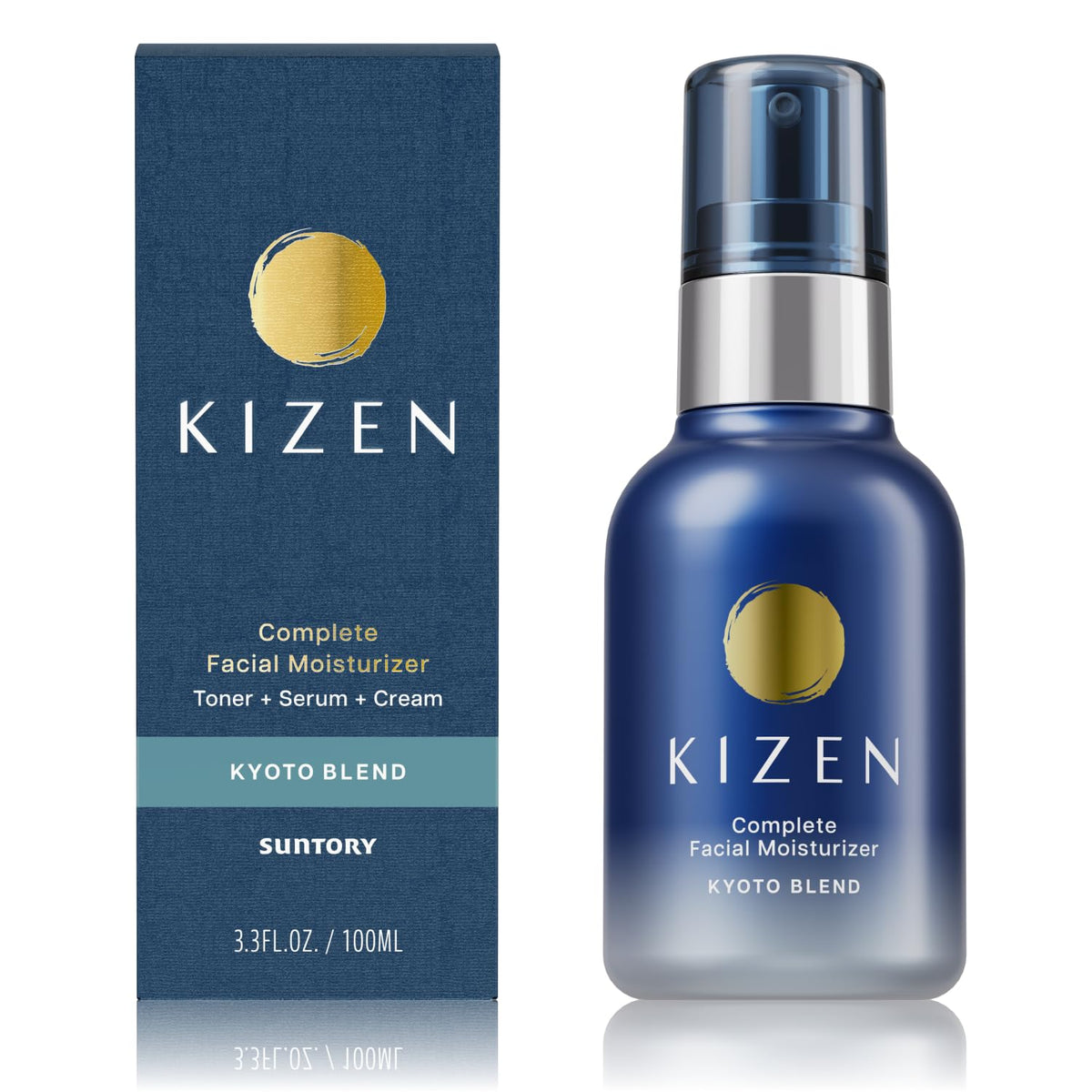 SUNTORY WELLNESS All-in-One face moisturizer for men in a sleek bottle, daily hydration.