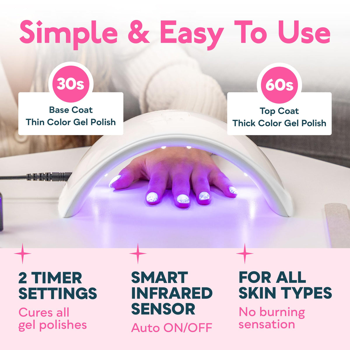 SUNUV SUN9C nail dryer with dual UV-LED light for fast gel curing