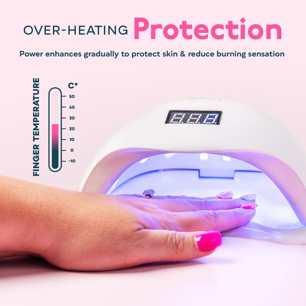 SUNUV UV LED Nail Lamp handles builders and hard gels for professional results