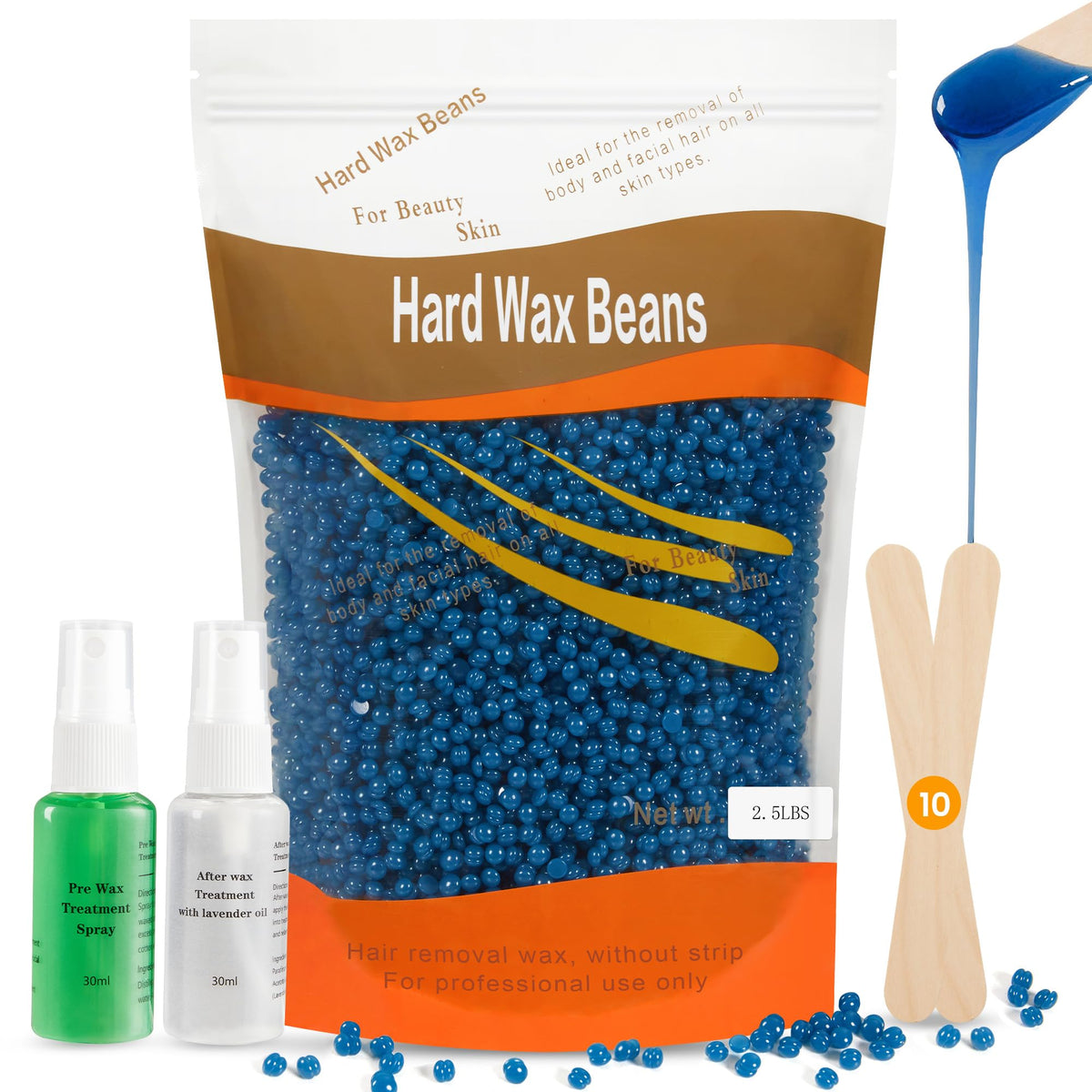 Sunvivi hard wax beads bottle close-up for at-home waxing with salon-like results