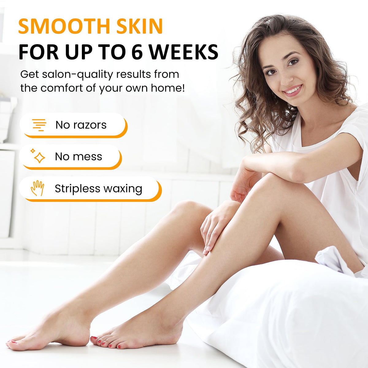 Sunvivi hard wax beads stripless removal delivering clean finish on all areas