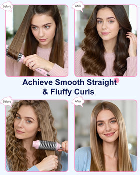 Sunwhisper Thermal Brush shaping curled bangs for a polished look