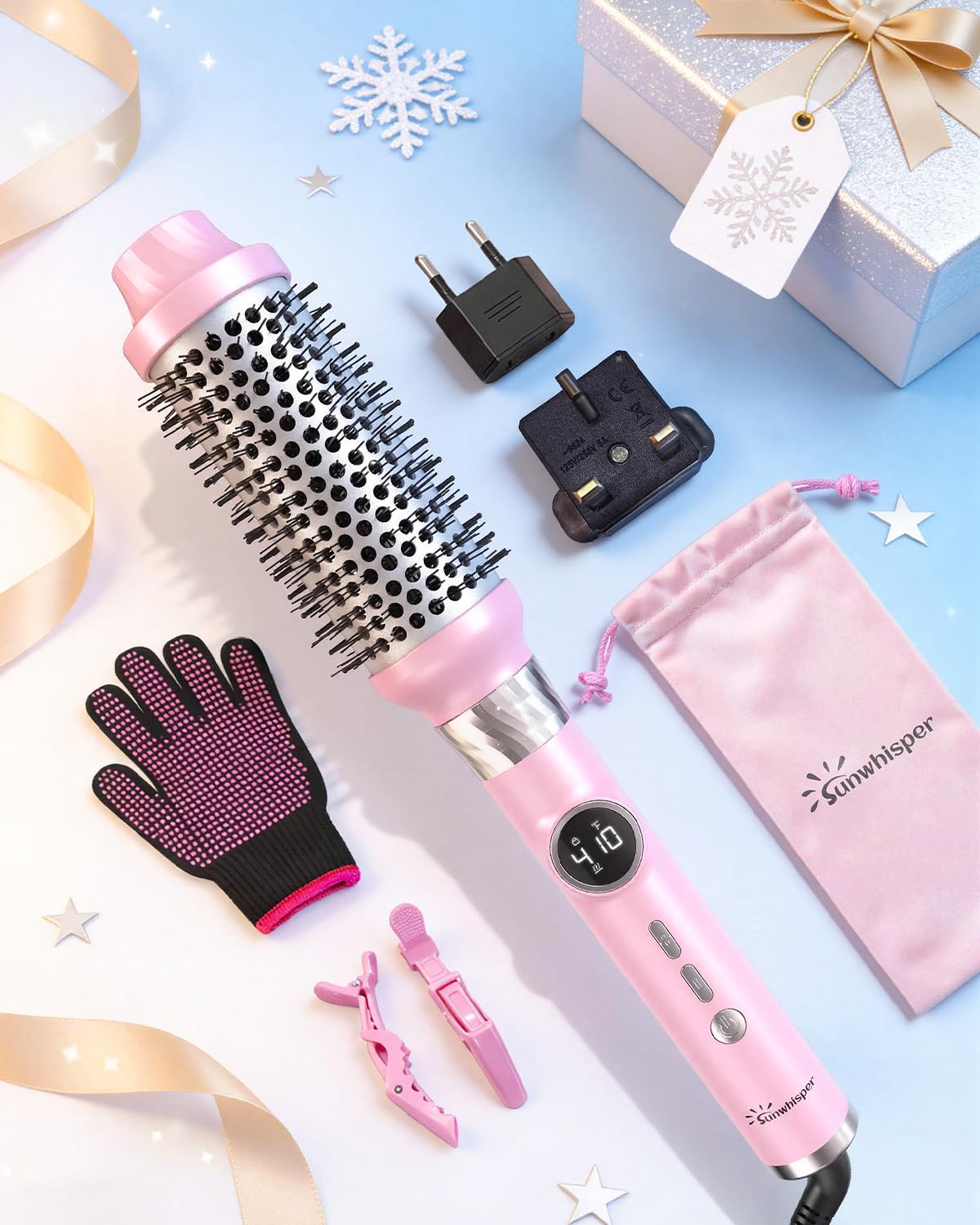 Sunwhisper Thermal Brush with detachable head for versatile styling and easy maintenance