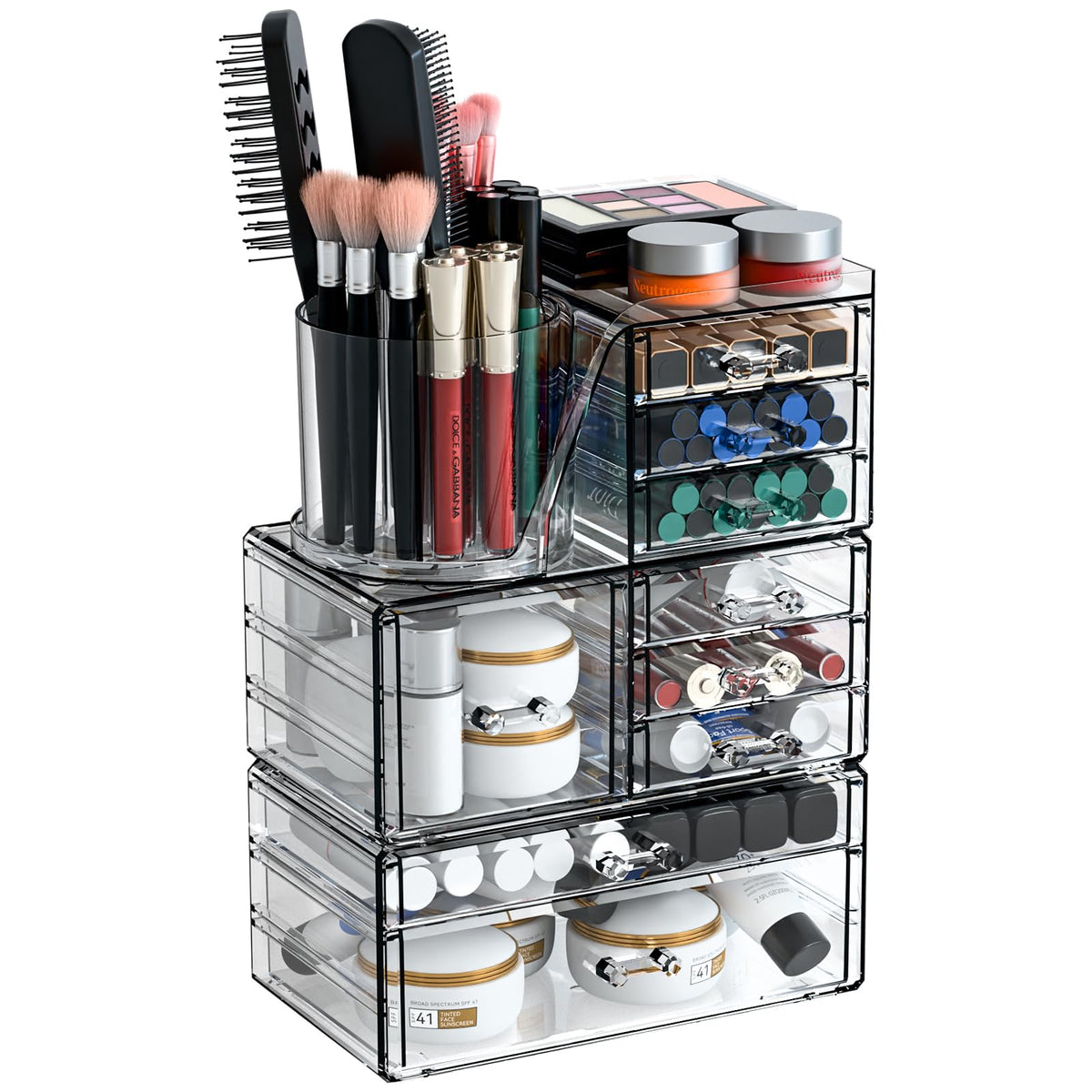 SuoXing 3-pack organizer set adds space and style to countertops.