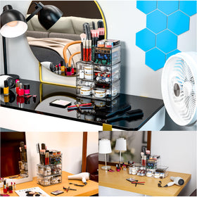 SuoXing durable modern design complements any decor while keeping cosmetics organized.