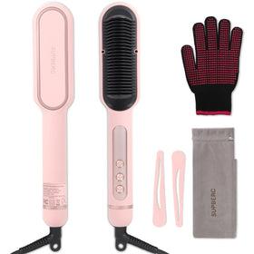 SUPBERC Negative Ionic Hair Brush with LED display for precise heat control and fast styling.