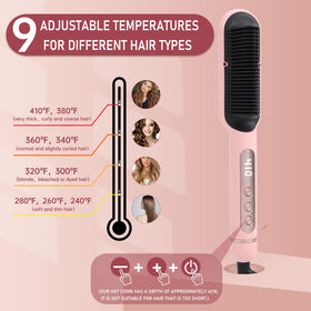 SUPBERC Straightening brush using PTC ceramic heat for quick, even styling.