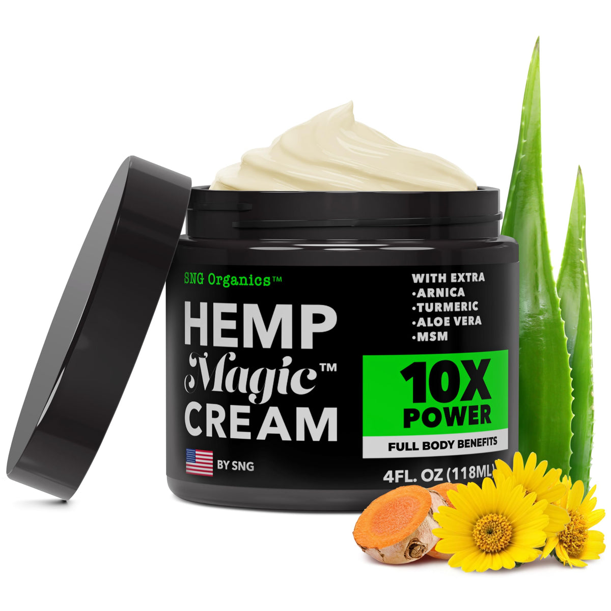 Super Natural Goods Magic Hemp Cream bottle side for on-the-go use