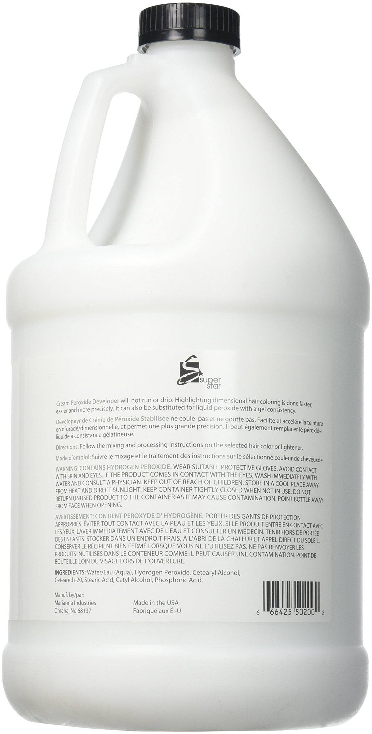 Super Star Stabilized Cream Developer 20v cream texture supports even coverage and consistency.