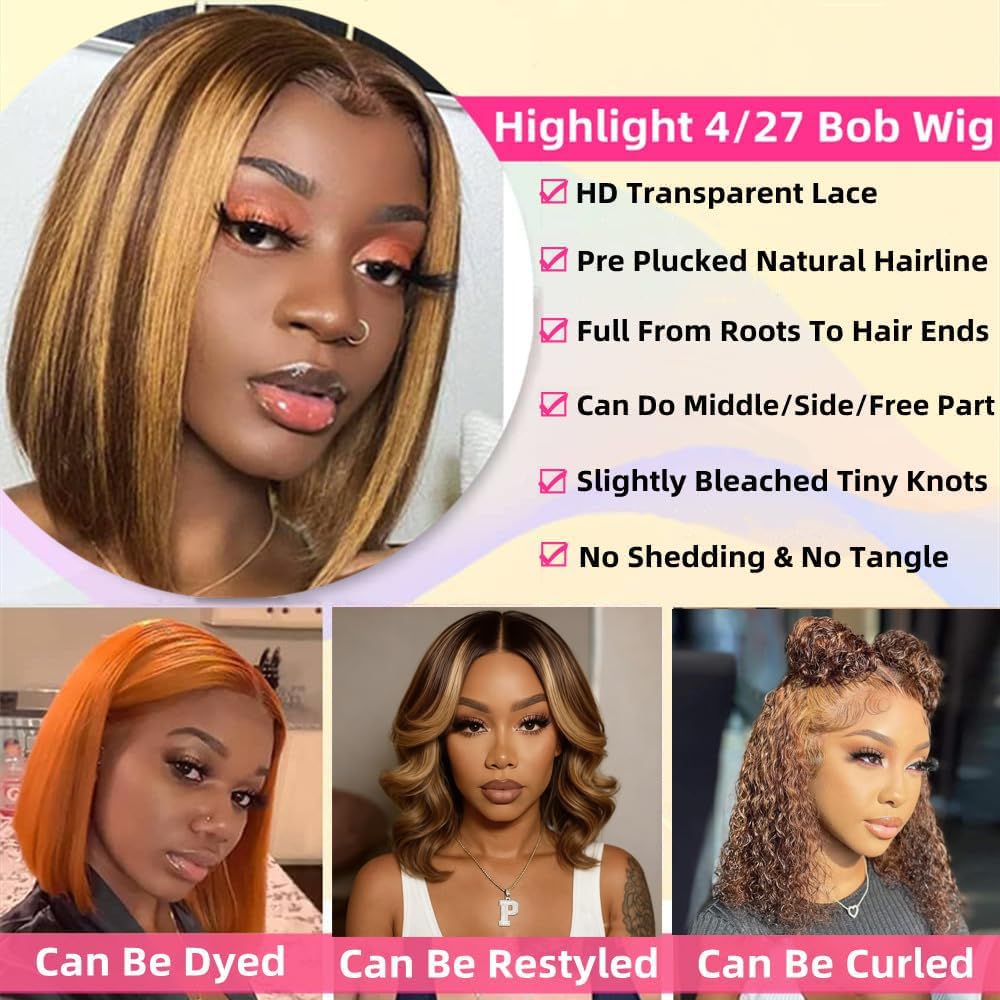 Superfect ombre honey blonde bob wig packaging included for quick setup.